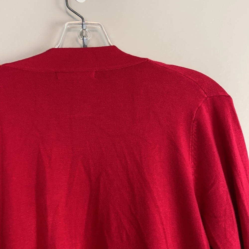 Chelsea & Theodore Red Open Front Cardigan Size Small - Picture 10 of 12